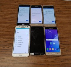 AS IS LOT OF 6 Samsung Galaxy J36 16GB SM-J320 Verizon Sprint Boost Mobile Metro