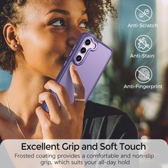 Samsung Galaxy S23 Plus Case, Slim Fit Shockproof Protective Cover, Matte Purple