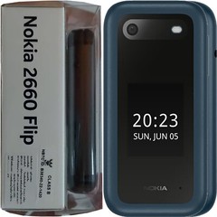 NEW Nokia 2660 Flip 4G Blue 128MB + 48MB Dual-SIM Factory Unlocked GSM Cellphone