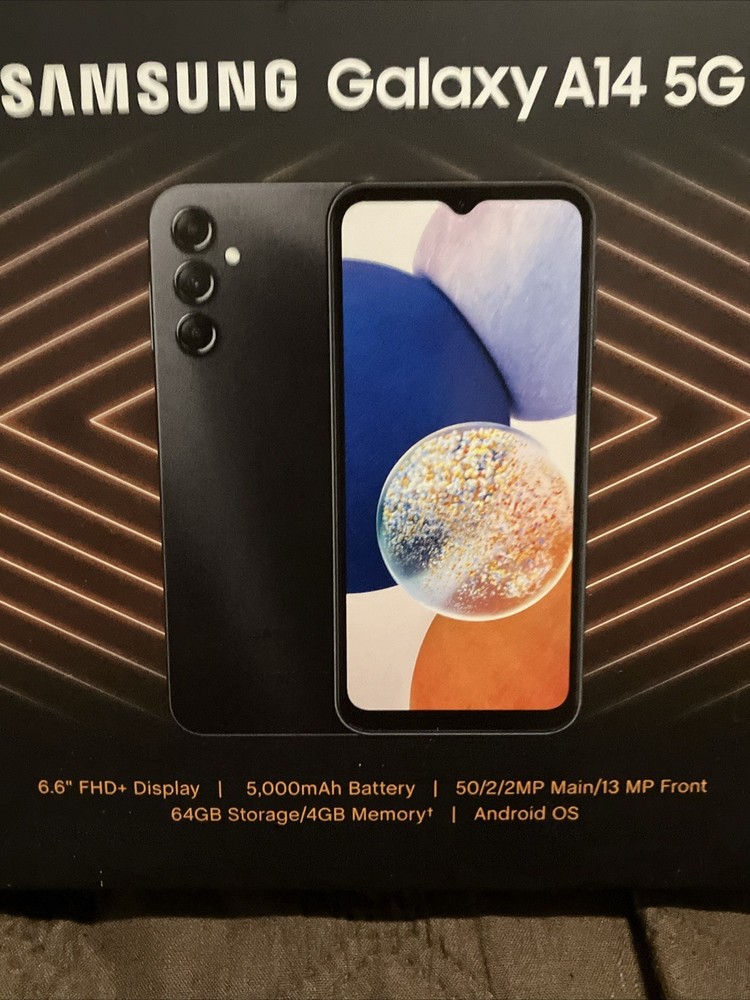 New Samsung Galaxy A14 5G, 6.6&Prime; FHD+, 64GB, only Boost M.new Acc Upgrade