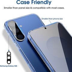 2PCS Privacy Screen Protector & Camera Lens Protector for Samsung Galaxy S25 6.2