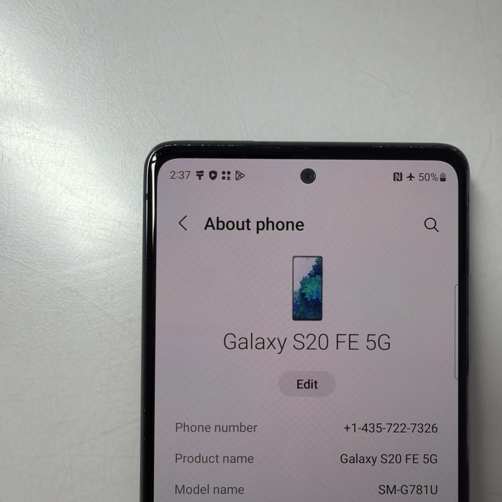 AT&T Samsung Galaxy S20 FE 5G SM-G781U 128GB Cloud Navy Very Good Can”t Unlock