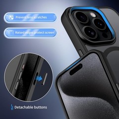 Magnetic Case for iPhone 15 Pro Max 2023 6.7 inch Anti-Fingerprint TPU Thin Cove