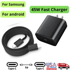 45W Super Fast Wall Charger+ USB 6FT Cable For Samsung Galaxy S20 S23 S22 S21+