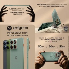 MOTOROLA Edge 70 (Lily Pad , 256GB 8GB RAM) Snapdragon® 7 Gen 4 Global Version.