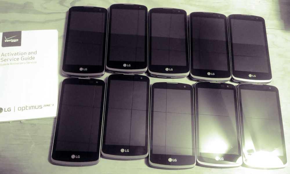 Lot of 10 LG Optimus Zone 3 Verizon Smartphones for Parts & Repair