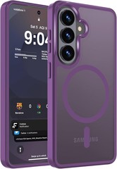 Slim Translucent Magnetic Matte Case in Dark Purple for Samsung Galaxy S26+ Plus