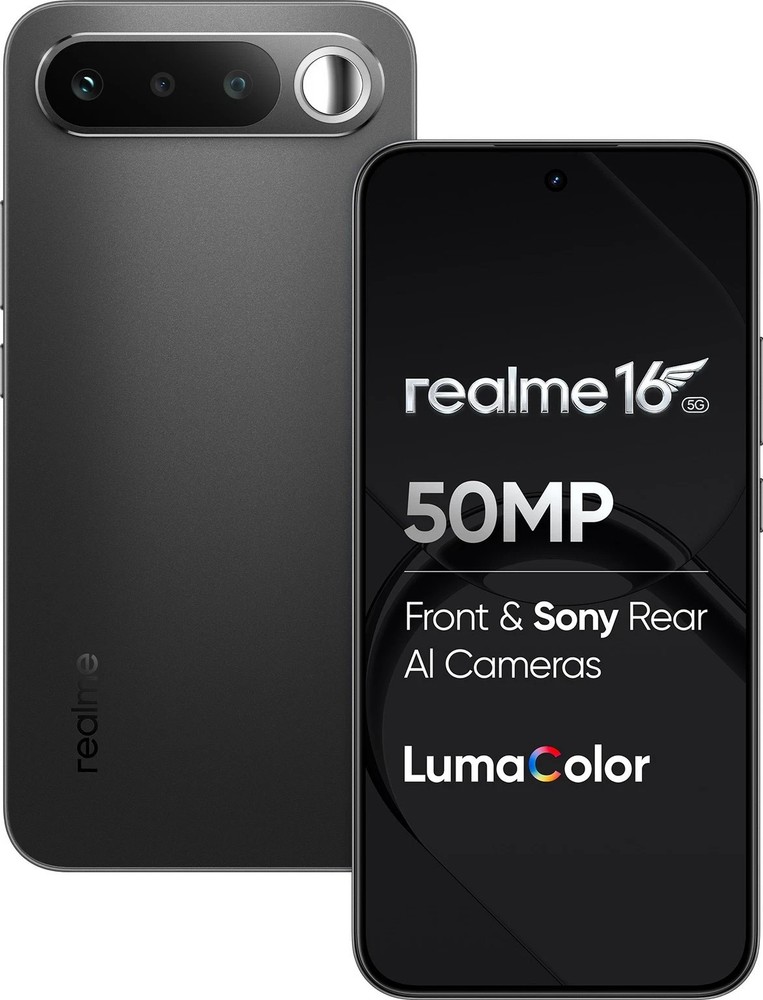 realme 16 5G (Black, 256 GB 12GB RAM) Dimensity 6400 Turbo 6.57&Prime; Gobal Version.