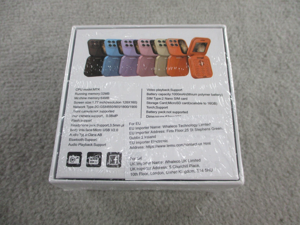 i17 Pro Flip Phone Rose Gold Dual SIM 64MB 32MB RAM MTK Bluetooth FM Radio NEW