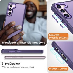 Samsung Galaxy S23 Plus Case, Slim Fit Shockproof Protective Cover, Matte Purple