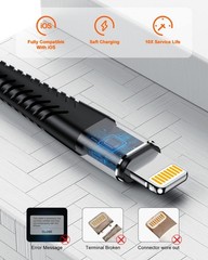 Fast Charging Nylon Braided Charger for iPhone 14 Pro Max/14, 16ft Cable