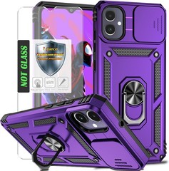 Case & HD Screen Protector for Galaxy A05 Military Grade Drop Protection Purple
