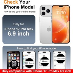 Magnetic for iPhone 17 Pro Max Case, Military Grade Drop Protection, Clear