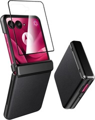 For Motorola Razr Ultra 2025/2026 Case, Slim Cover, PU Leather Back, Black