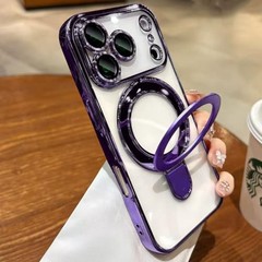 Magnetic Kickstand Case for iPhone 17 Pro Max, Shockproof with Lens Protector –