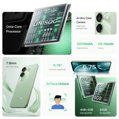 UMIDIGI G9A 8GB+64GB Octa Core Dual SIM 6.75 » Android 14 Unlocked Smartphone