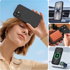 Magnetic iPhone 17 Case, Integrated Silicone Camera Control Cover, Shockproof Bl