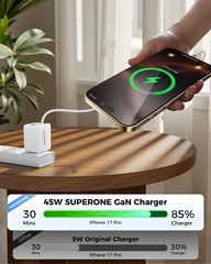 84W 4-Port USB-C Fast Charger Block for iPhone 17/16/15/14/13, Galaxy