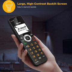 4-Handset Expandable DECT 6.0 Cordless Home Phone with Large Display, Big Button