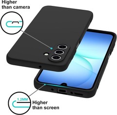 Black Matte Protective Bumper Phone Case for Samsung Galaxy A17 4G/5G, Anti-Fing