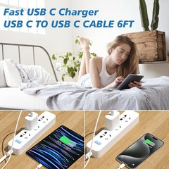 20W Type-C Fast Charger Adapter 2-Pack for iPhone 17/17 Pro Max, 6FT Cable