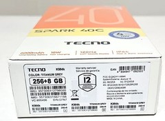 (New) TECNO Spark 40C Android Cell Phone (8GB+256GB/GREY/Dual SIM/Unlocked)