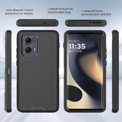 for Motorola Edge 2022 Case with Tempered Glass Screen Protector Black