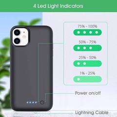 For iPhone 11 Battery Case, iPhone 11 6.1 inc,6800mAh Portable External ,Black