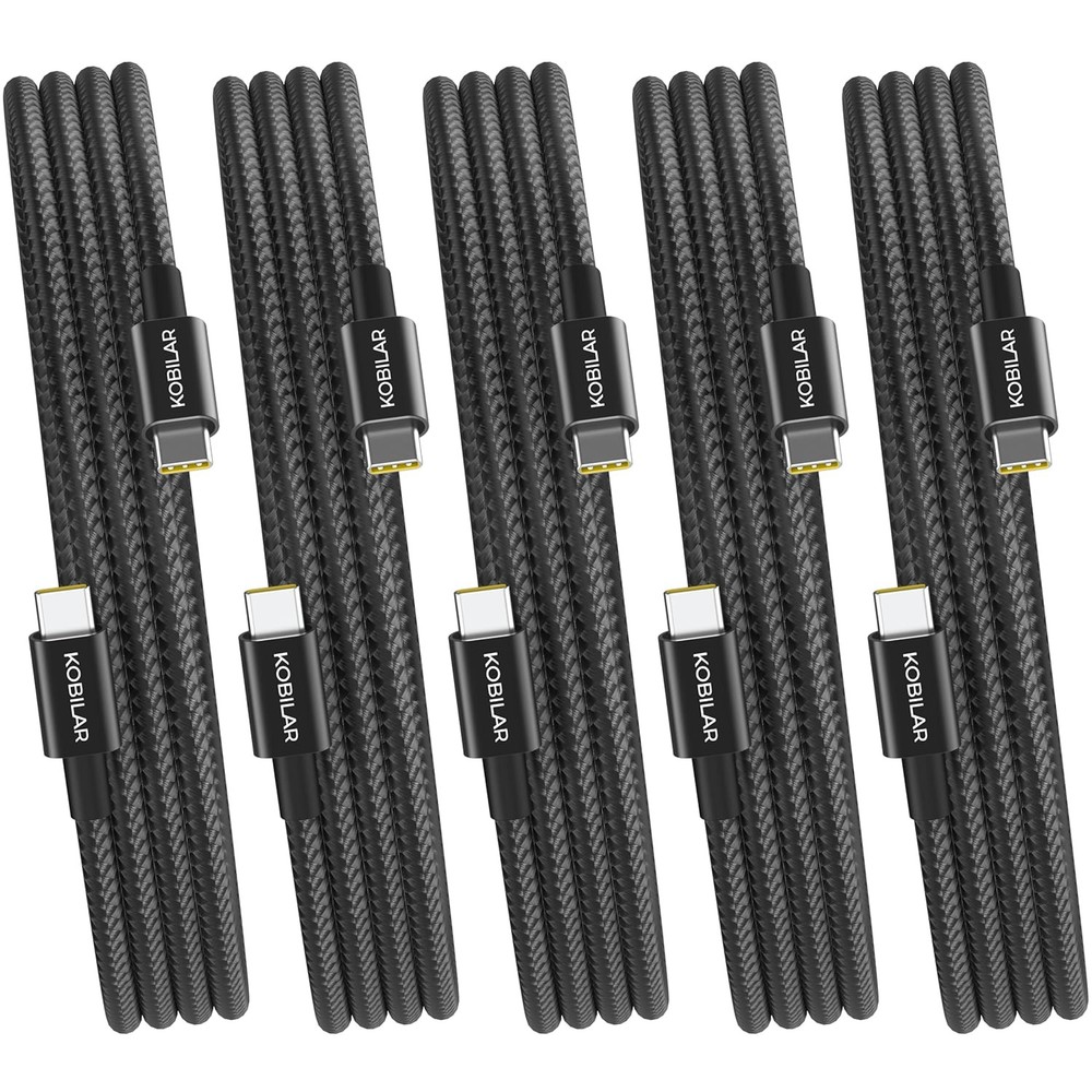 USB C to USB C Cable, 60W 3A Fast Charging Charger Cable (5 Pack-5ft*5) Type C
