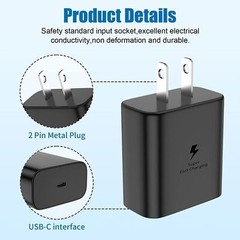 45W Wall Adapter Fast Power Phone Charging Cord For Samsung Galaxy S22 S23 S24+A