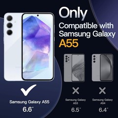 Case for Samsung Galaxy A55 5G, Non-Yellowing Shockproof Bumper Phone Cover, Cle