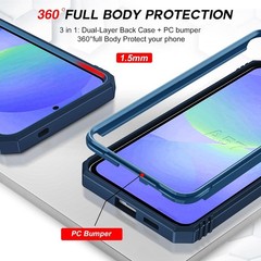 for Samsung A57 Case Screen Protector Military Grade with Stand,Magnetic Support