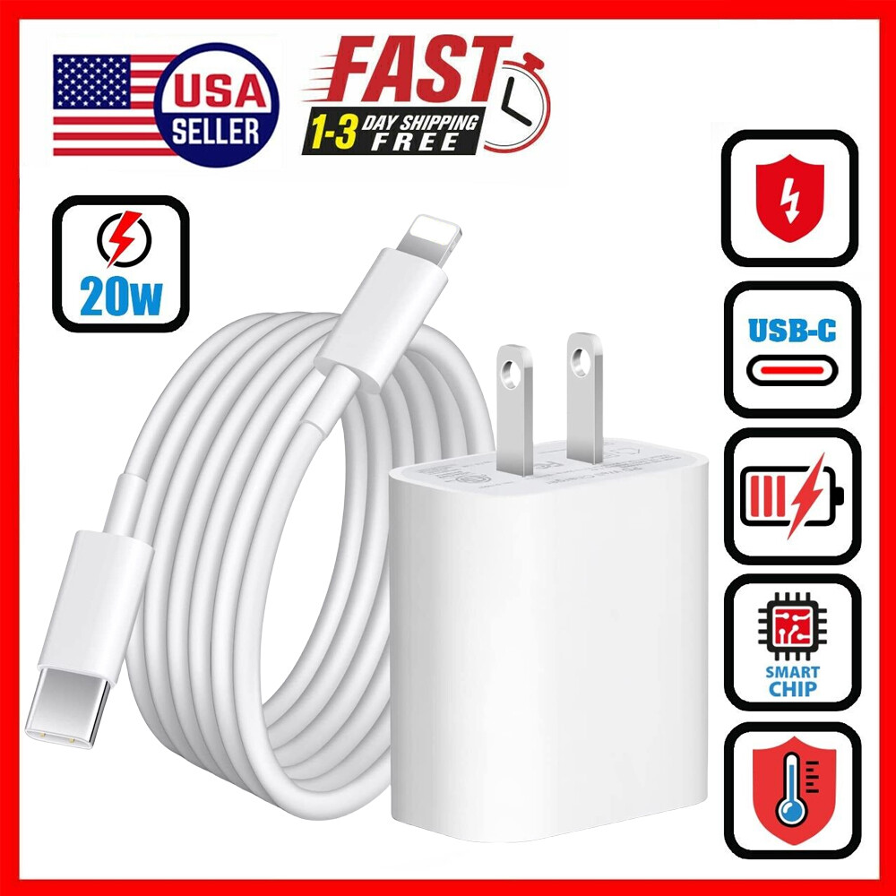 20W Super Fast Charger + Type-C Cable For iPhone 11 13 14 Pro Max Xs XR 8 7 6 5