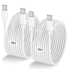 2-Pack 10FT USB-C Fast Charging Cables, 60W for iPhone 15 Pro Max, Galaxy S24
