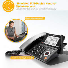 CL84218 DECT 6.0 Corded/Cordless Phone System with Smart Call Blocker, Answering