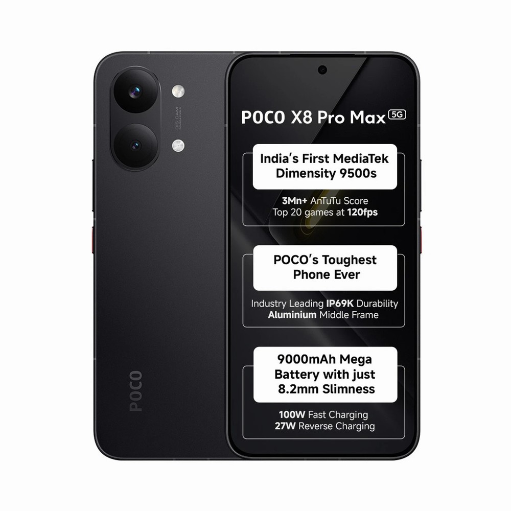 POCO X8 Pro Max (Black, 256 GB 12GB RAM) 6.83&Prime; Dimensity 9500s Global Version.