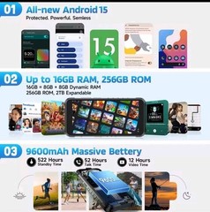 Ulefone Rugking Rugged Waterproof Phone 16GB+256GB 5.99&Prime; AI 50MP 9600mAh NFC LED