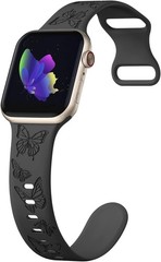 Butterfly Engraved Bands Compatible with Apple Watch Band 41mm 40mm 38mm 49mm 46
