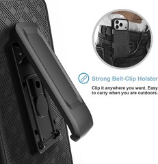 iPhone 17 Pro Case, Slim Combo Shell with Kickstand Swivel Holster Rugged Black