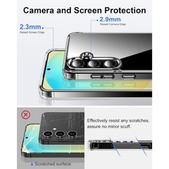 Case for Samsung Galaxy S24 FE 5G 6.7-Inch – Transparent Hard Cover with Drop &