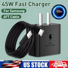 45W PD Fast Wall Charger+Type-C Cable For Samsung Galaxy S25 S24 S23 S22 Ultra