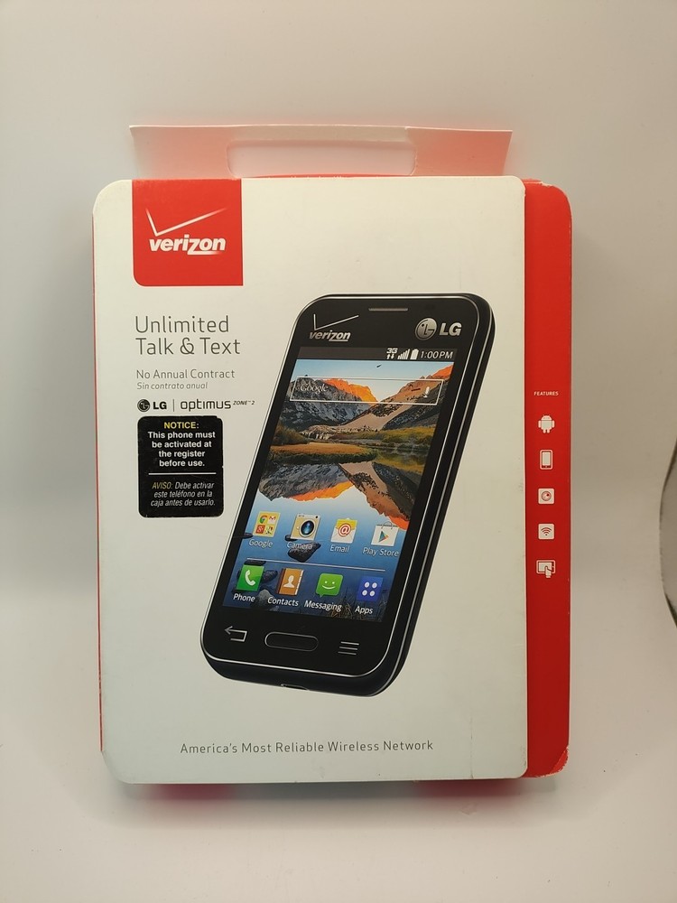 LG Optimus Zone 2 Verizon LG-VS415PP Black (B5) Open Box