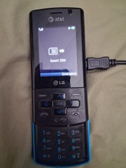LG CF360 AT&T Slider Phone Blue Black Used Works