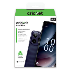 Cricket Wireless Icon Plus (2026) 64GB, 4GB RAM (Prepaid), Black – Brand New