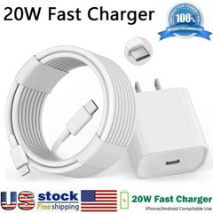 20W USB-C Fast Charger PD Adapter+Cable For iPhone 8 11/12/13/14 XR Pro Max iPad