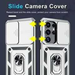 Samsung Galaxy S26 Ultra Case with Slide Camera Lens Cover, Screen Protector, Ki