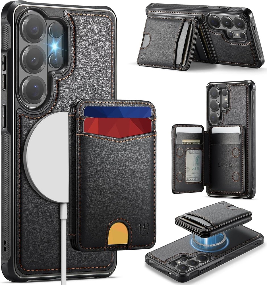 2 in 1 Magnetic Card Holder Wallet Case for Samsung Galaxy S26 Ultra, RFID Block