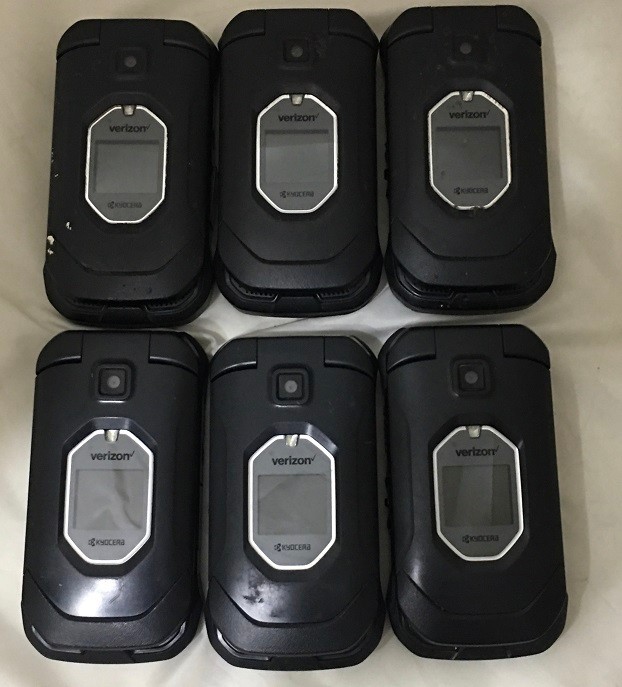 Wholesale Lot 6 Kyocera E4811 DuraForce Extreme Plus Used Verizon Flip Phones