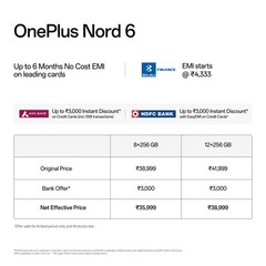 OnePlus Nord 6 8GB+256GB Pitch Black Snapdragon 8s Gen 4 Global Version Unlocked