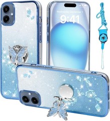 Samsung Galaxy A06 4G Phone Case, Glitter Butterfly Floral TPU Protective Cover